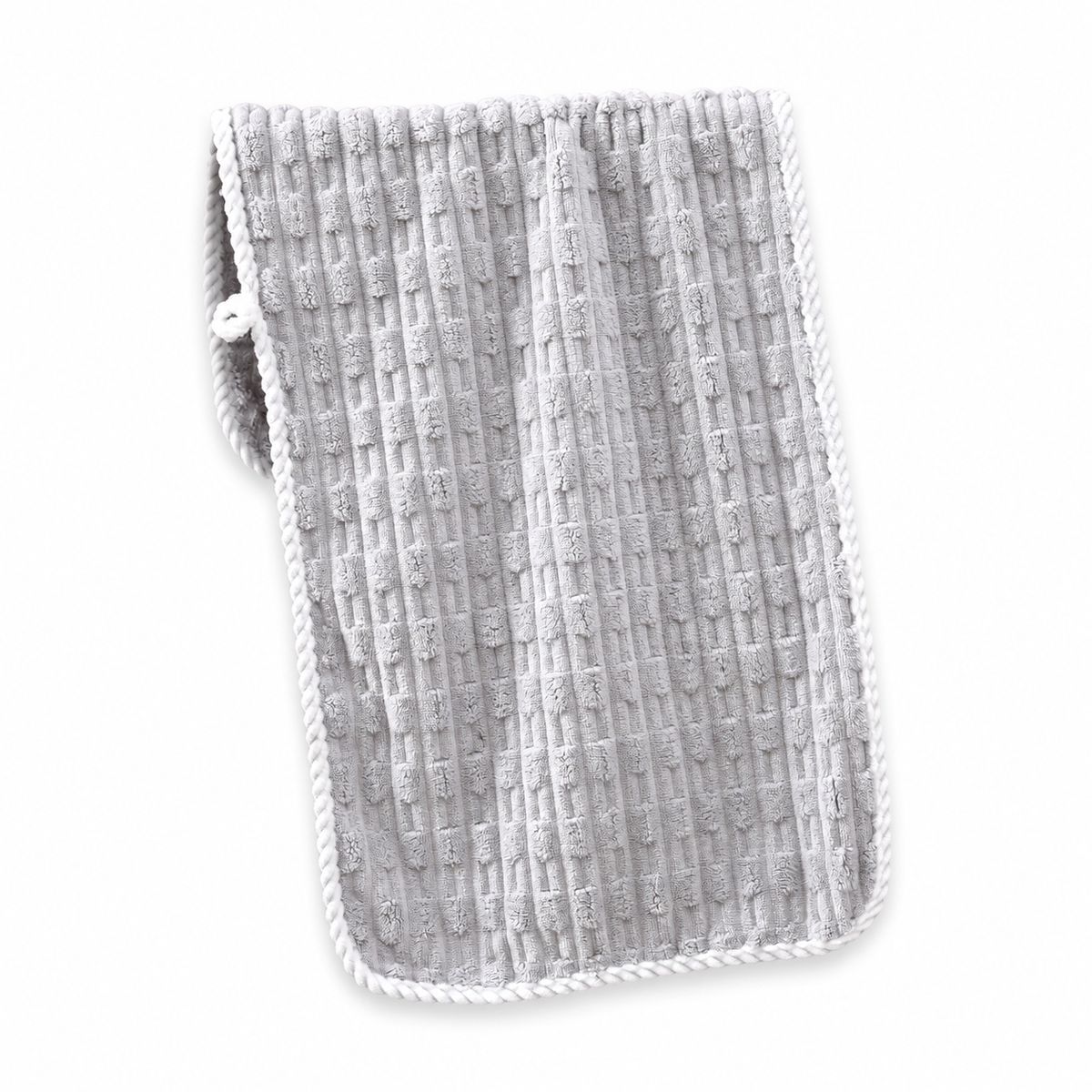Neat Valley Grid-Textured Microfiber Bath Towel — white background — Dark Grey / 35 × 75 cm