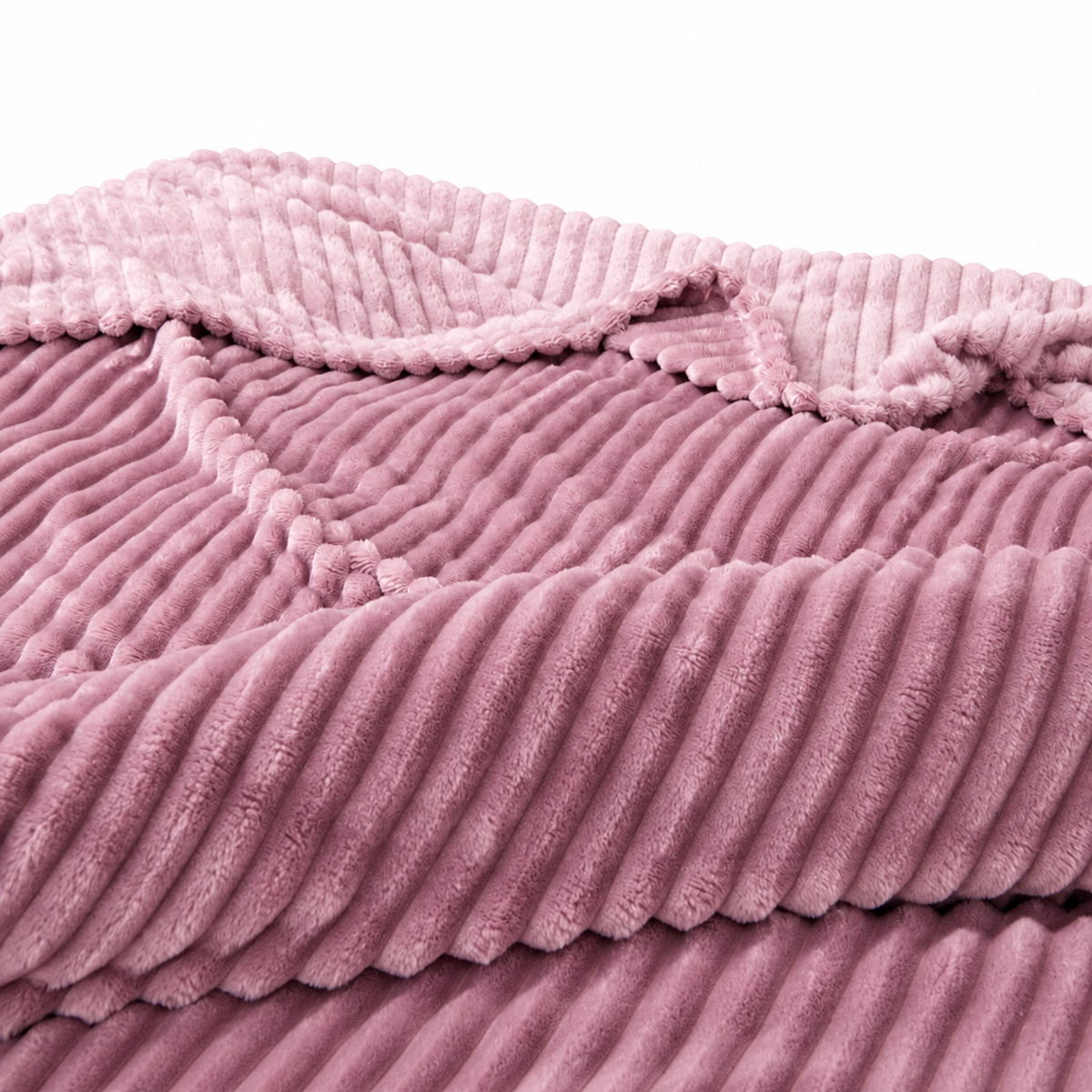 Neat Valley Ribbed Polyester Blanket — white background