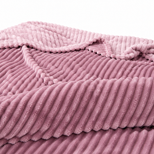 Velory Ribbed Polyester Blanket — white background