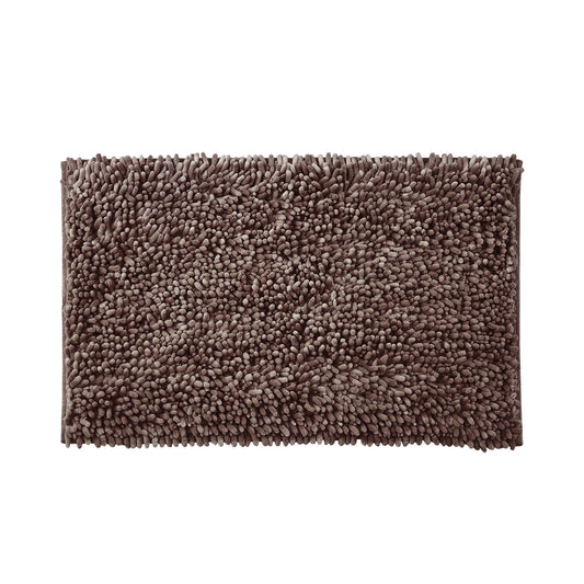Neat Valley brown rectangular shag-textured bath mat