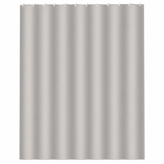 Neat Valley plain gray shower curtain hanging against a white background