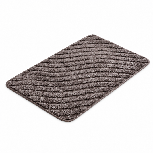 Neat Valley brown bath mat with raised diagonal ridges