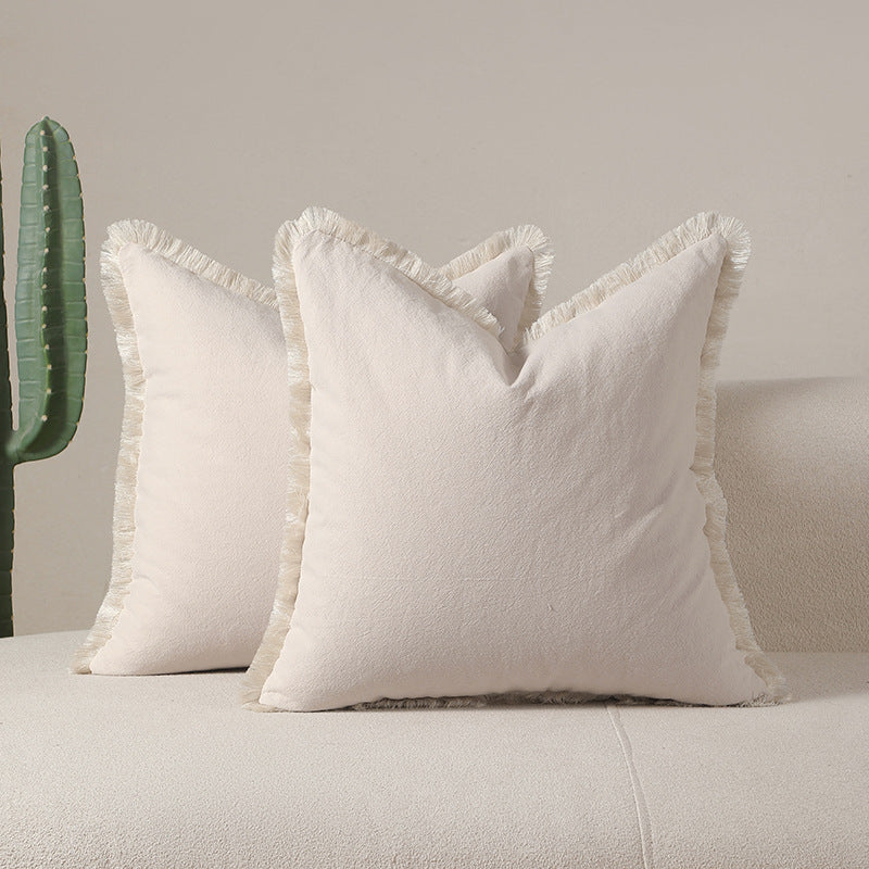 Neat Valley Fringed Cotton Pillow Cover additional product photo