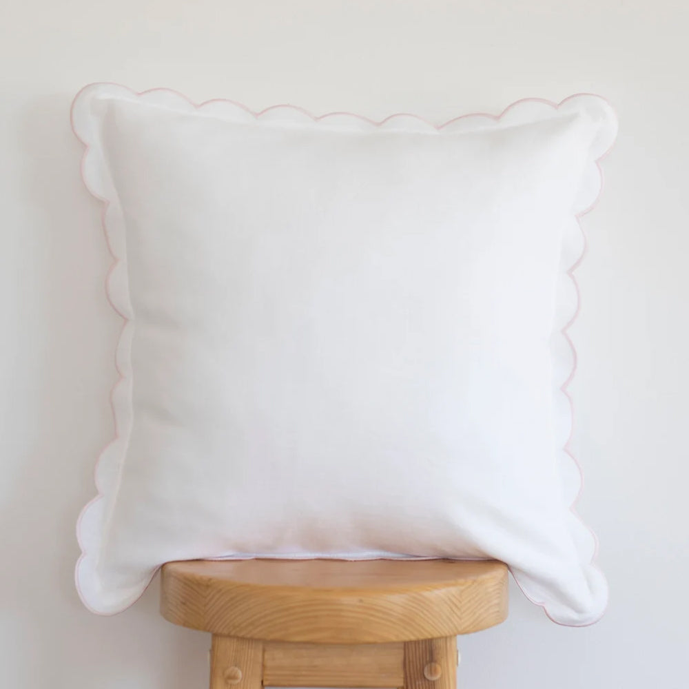 Neat Valley Scalloped Linen Pillow Cover additional product photo