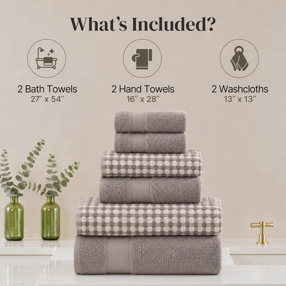 Neat Valley Cotton Patterned Towel Set additional product photo