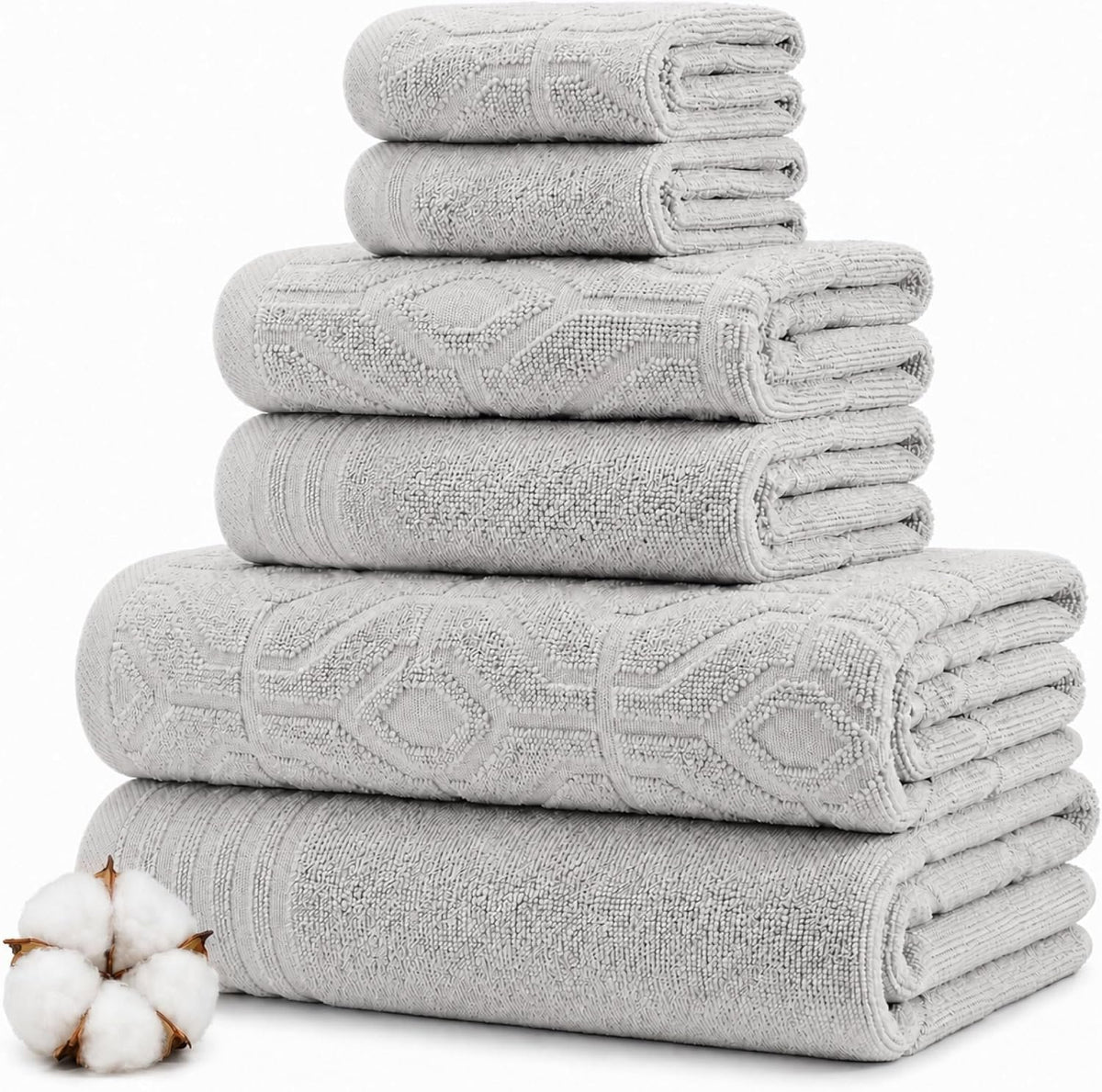 Neat Valley Cotton Patterned Towel Set additional product photo