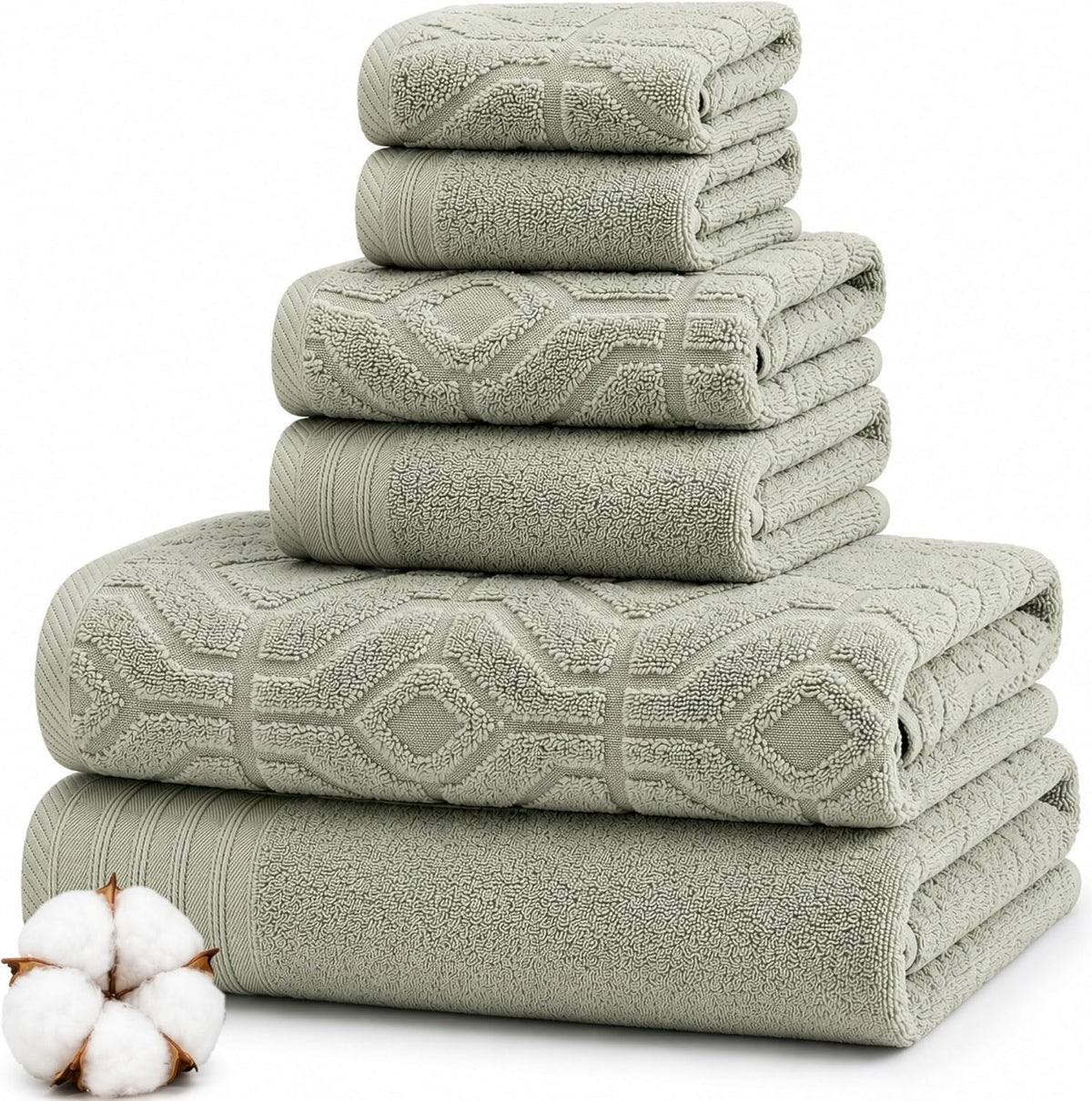 Neat Valley Cotton Patterned Towel Set additional product photo