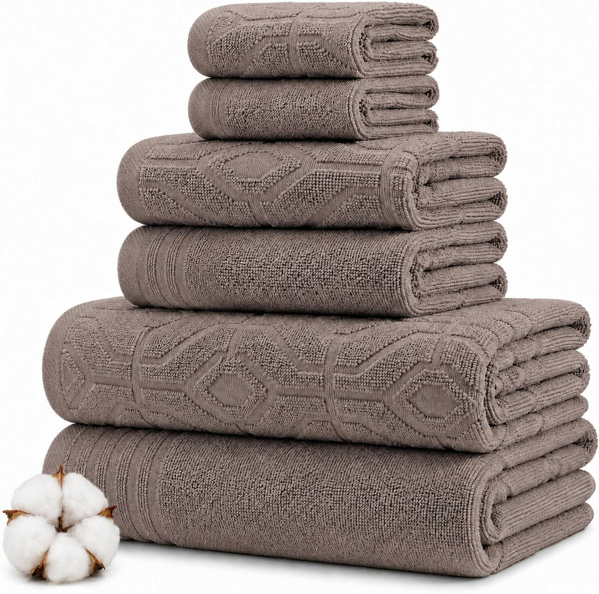 Neat Valley Cotton Patterned Towel Set studio product photo