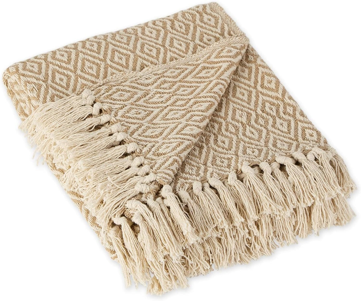 Neat Valley Cotton Diamond Fringe Throw additional product photo