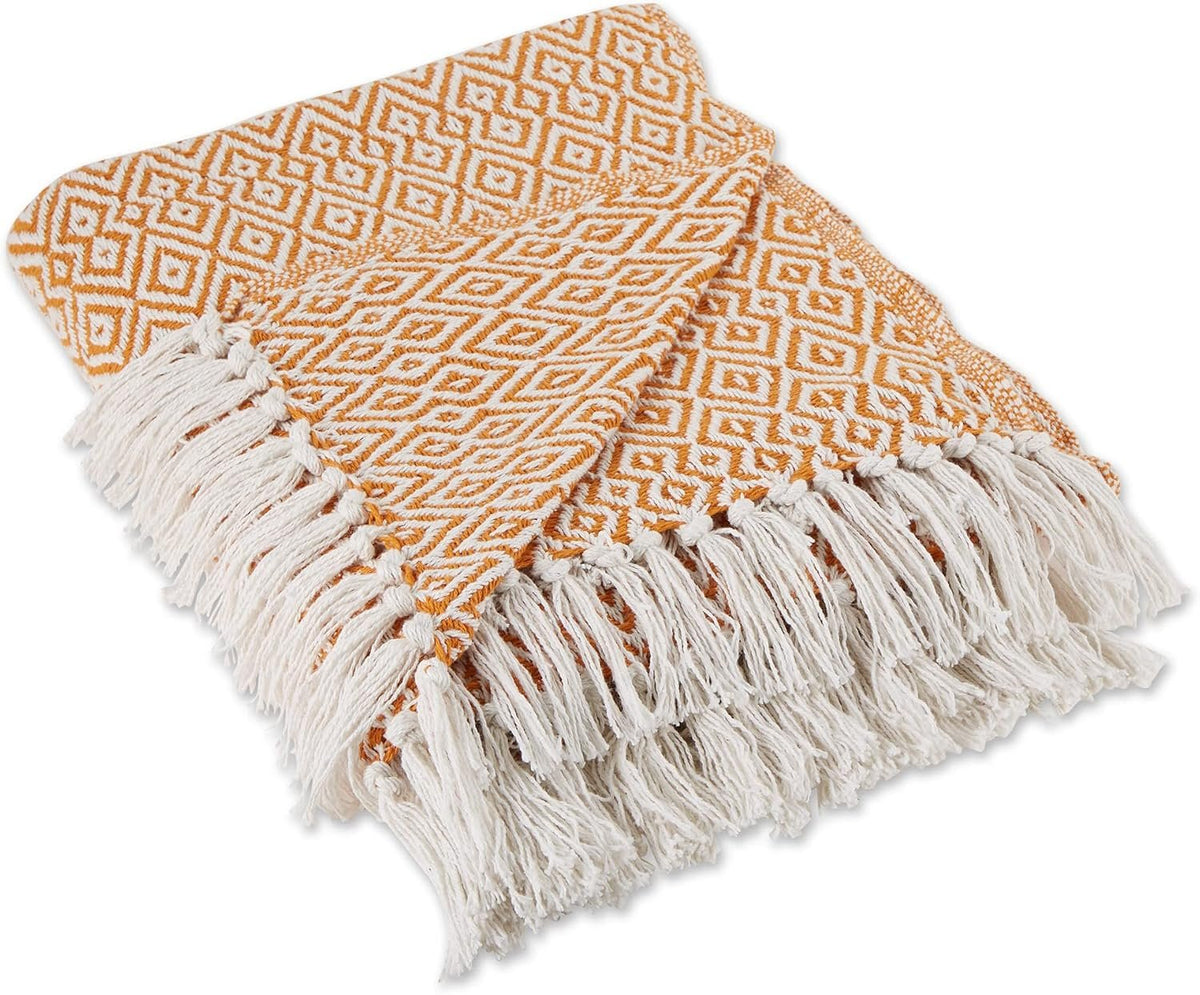 Neat Valley Cotton Diamond Fringe Throw additional product photo
