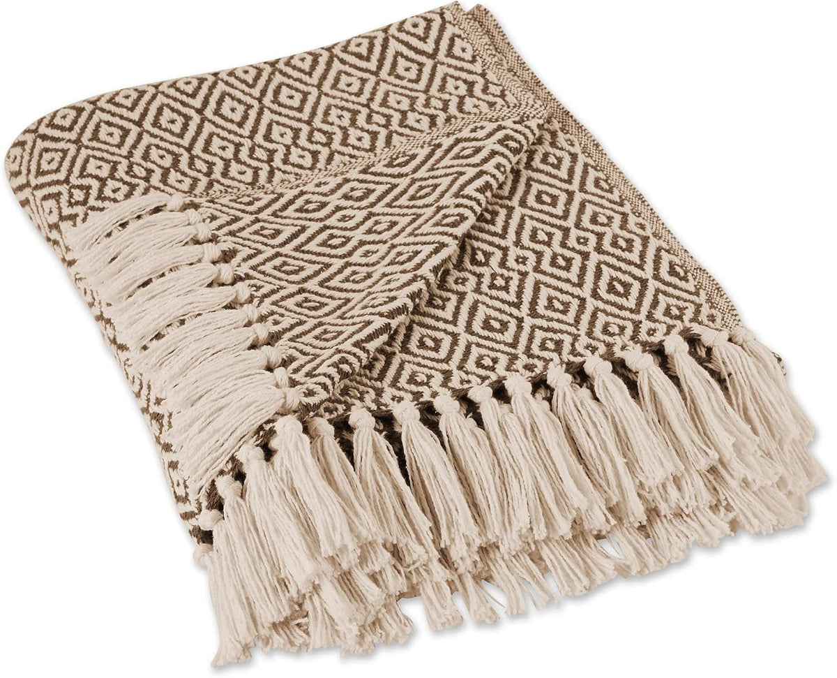 Neat Valley Cotton Diamond Fringe Throw additional product photo