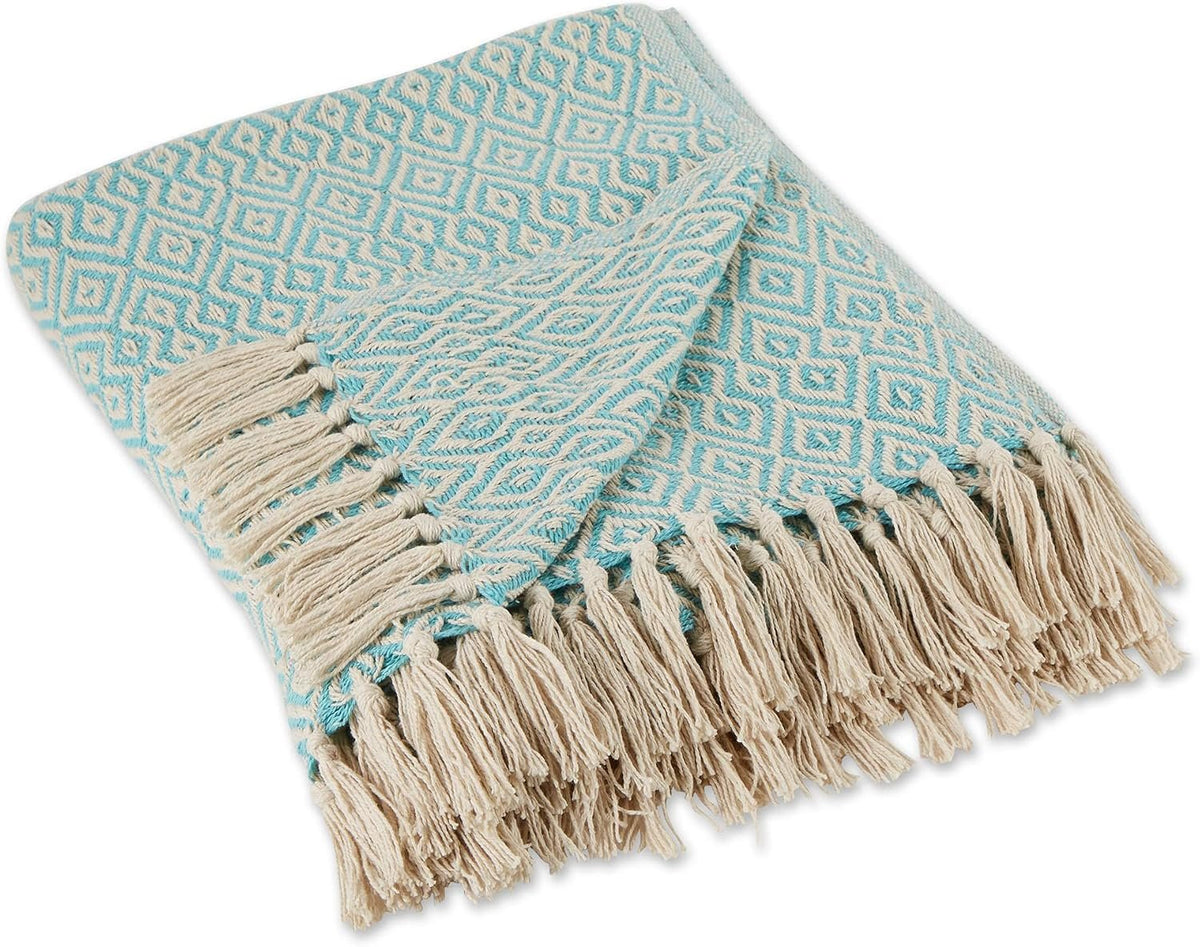 Neat Valley Cotton Diamond Fringe Throw additional product photo