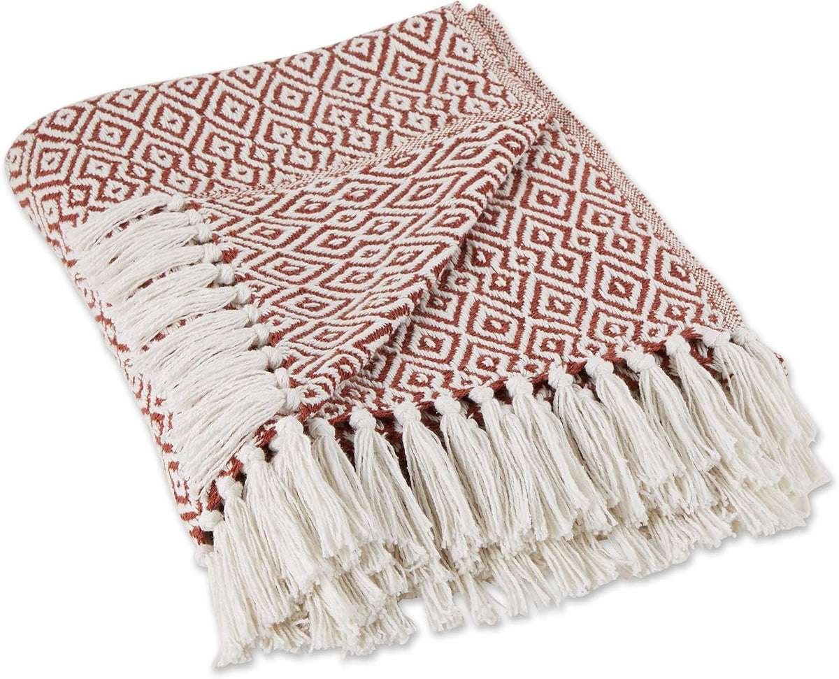 Neat Valley Cotton Diamond Fringe Throw additional product photo