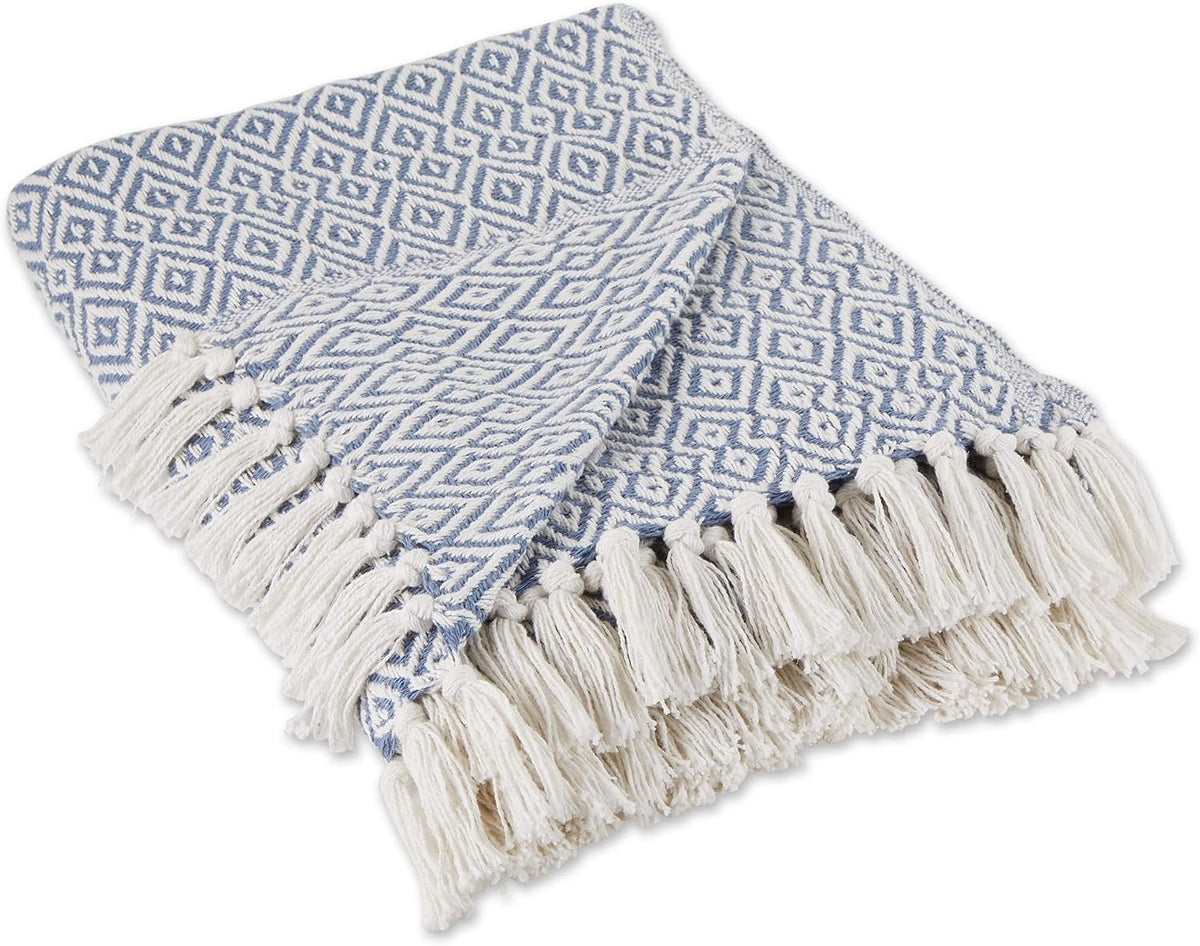 Neat Valley Cotton Diamond Fringe Throw additional product photo
