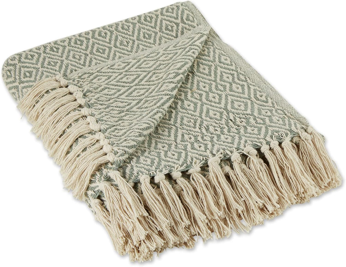 Neat Valley Cotton Diamond Fringe Throw additional product photo