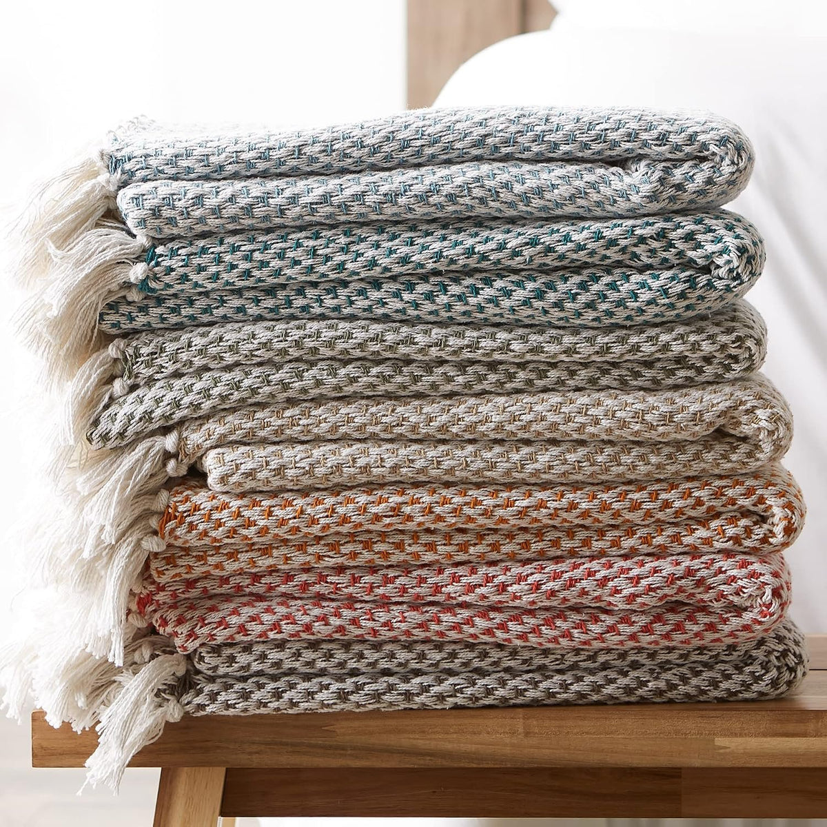 Neat Valley Cotton Basket Weave Throw additional product photo