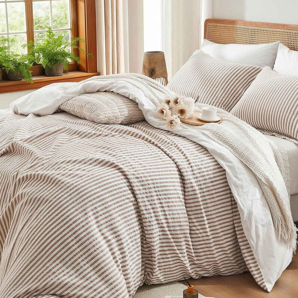 Neat Valley Washed Cotton Stripe Duvet Cover Set additional product photo