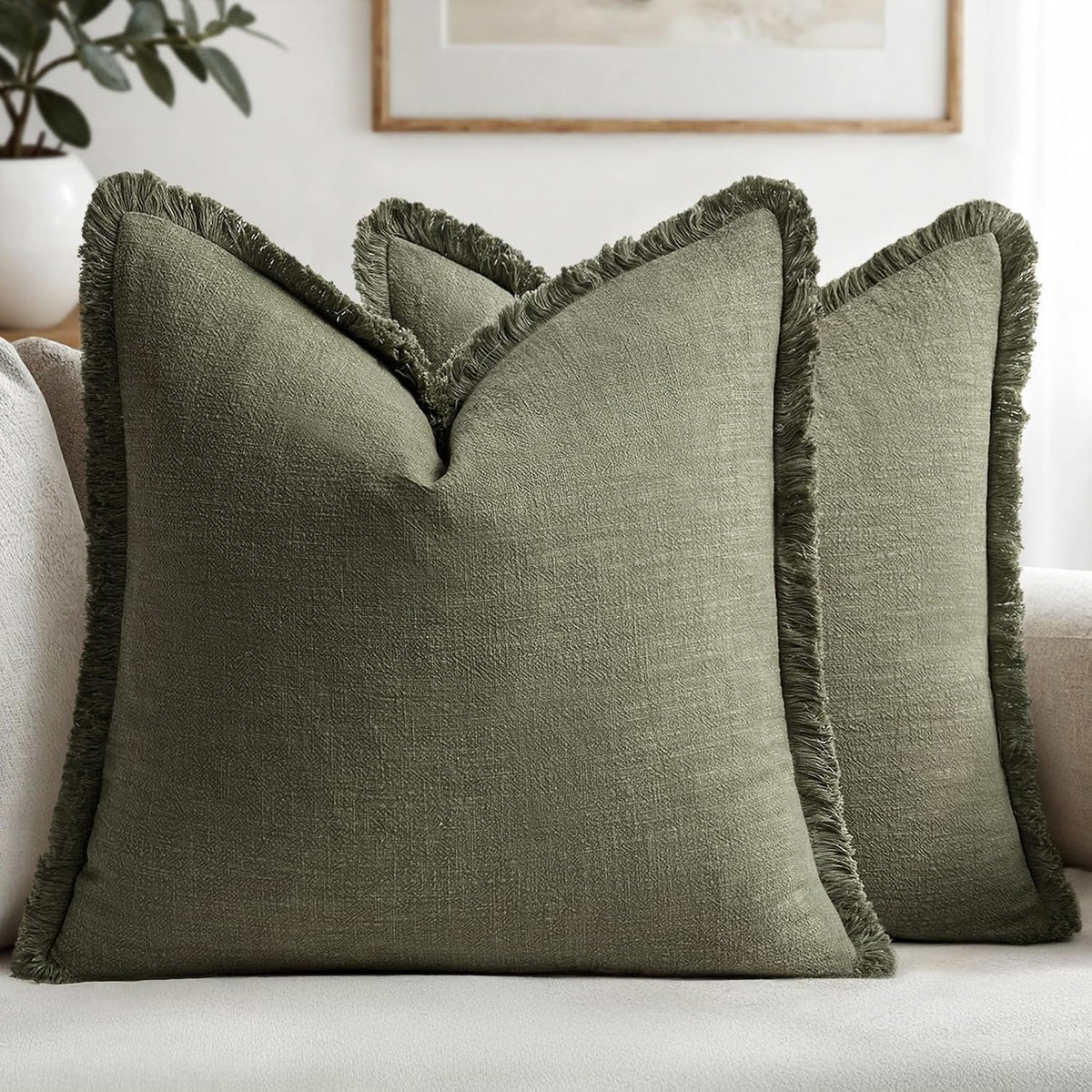 Neat Valley Cotton Linen Fringe Cushion Covers additional product photo