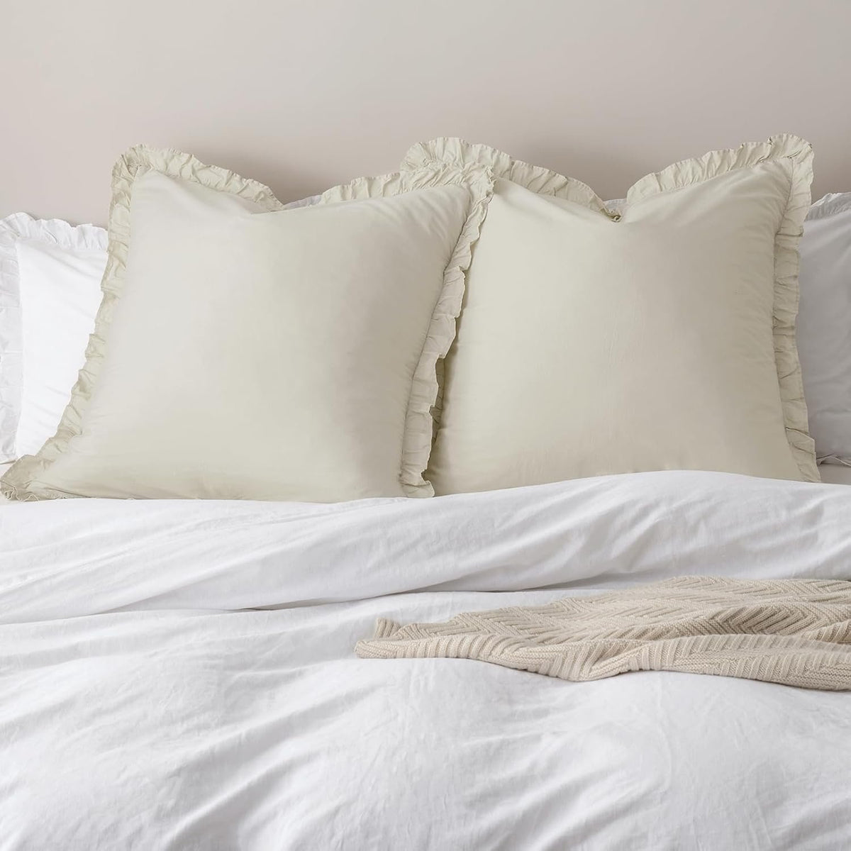 Neat Valley Washed Cotton Ruffle Pillowcases studio product photo